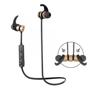Neckband Sports Earphone Auriculare CSR Bluetooth for All Phone Wireless Bluetooth Earphone Gold
