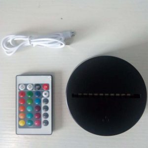 3D 7 Colors LED Lamp Base with Remote Control Night Light Base with Touch Switch for Home Decoration black_Colorful touch remote control