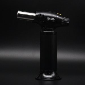 Flame Gun Torch Butane Lighter Burning Torch Outdoor Torch Camping BBQ Soldering Welding Tool  full black_Length 15.5cm