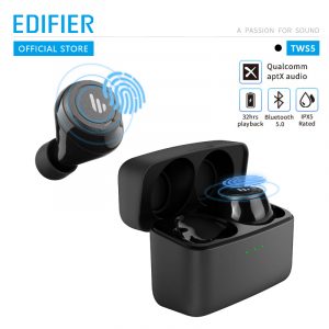 EDIFIER TWS5 Bluetooth V5.0 Earbuds AptX Audio Decoding IPX5 Waterproof Touch Control 32Hours Playtime Wireless Earphone black