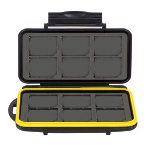 LE-48 Memory Card Case Water-resistance Shockproof Carrying Bag Box for 12 Piece SDHC/SDXC Card/MicroSD Card SD Card  black