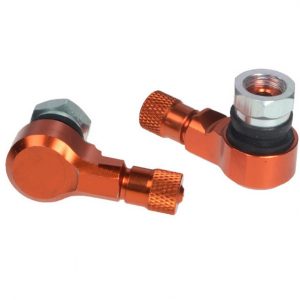 1Pair Motorcycle Wheel Tire Valve Stems Caps Universal Aluminum Alloy Tire Valves Motor Accessories Orange