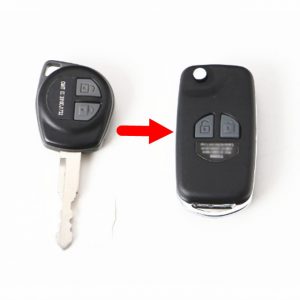 Folding Remote Key Case Shell for SUZUKI JIMNY SX4 Swift 2 Button Flip with Button Pad black