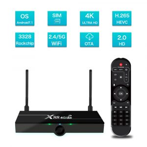 X88 4G Lte TV Box Android 9.0 2GB RAM 16GB Google Voice Assistant RK3328 4K Quad Core With SIM Card Australian regulations
