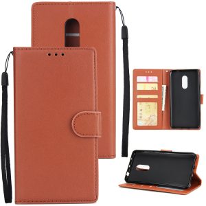 Ultra Slim PU Full Protective Cover Non-slip Shockproof Cell Phone Case with Card Slot for Xiaomi Redmi note 4 brown