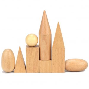 Wooden Geometric Educational Building Blocks for Kids Infants