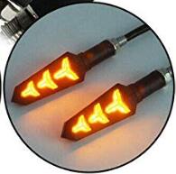 12V 2 LED Fish Bone Y-shaped Motorcycle Water Steering Indicator Lamp  yellow