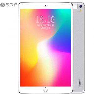 BDF 10.1 inch Tablet Computer MTK 6580 3G / 4G Call Tablet PC Android 7.0 5000mAh Battery Silver_With keyboard-European