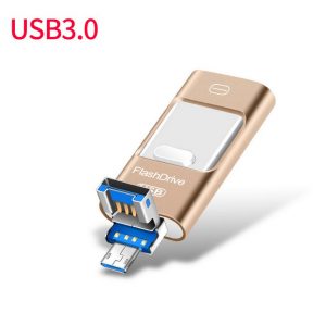 OTG USB Flash Drive for iPhone 5/5s/6/6s Mobile Phone USB Flash Drive High Speed USB OTG Pen Drive  gold