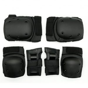 6Pcs/Set Sports Protector Set Hand Guard Knee Pad Elbow Pad for Roller Skating Sports black_L