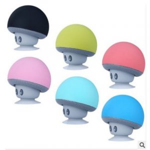Portable Wireless Bluetooth Mini Cute Mushroom Shaped Audio Speaker Phone Bracket Light blue
