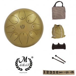 10 inches Steel Tongue Drum Percussion Instrument 8 Notes  Golden