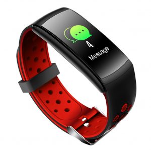 Smart Bracelet Heart Rate Blood Pressure Waterproof Bluetooth Watch Wristband Fitness Tracker  red