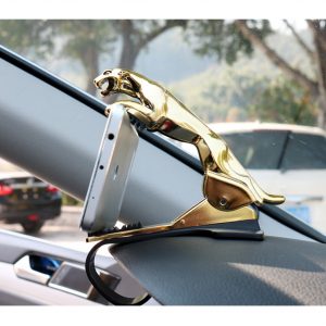 Car Dashboard Mobile Smart Phone Holder Adjustable Leopard Mount Stand Bracket gold_Clip