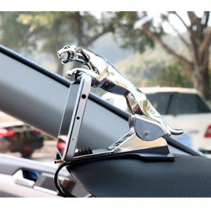 Car Dashboard Mobile Smart Phone Holder Adjustable Leopard Mount Stand Bracket silver_Clip