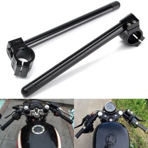 Universal Motorcycle 7/8inch Handlebar Clip-On 31-51mm Fork Tube Black For Cafe Racer