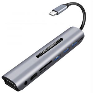 9-in-1 Adaptor USB Type-C Power Delivery 4K UHD Converter Widely Compatible Desktop Organization Silver