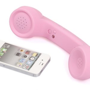 Wireless Retro Telephone Handset Radiation-proof Handset Receivers Headphones for Mobile Phone  Pink