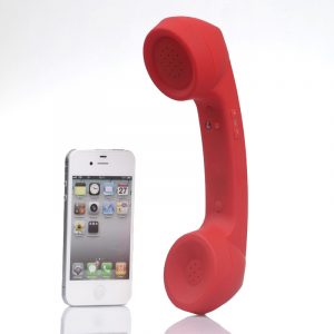 Wireless Retro Telephone Handset Radiation-proof Handset Receivers Headphones for Mobile Phone  red