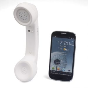 Wireless Retro Telephone Handset Radiation-proof Handset Receivers Headphones for Mobile Phone  White