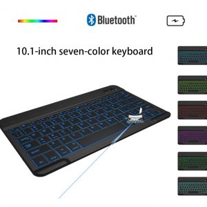 10.1 Inches Bluetooth Keyboard with 7Colors Backlight for iPad Tablet Keyboard black