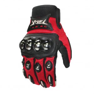 Outdoor Sports Cycling Stainless Steel Protective All-finger Motorcycle Touch Screen Gloves red_XXL