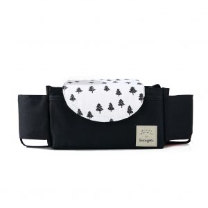 Baby Stroller Cute Pattern Muti-function Storage Basket Trolley Parts Black tree_350*120*120