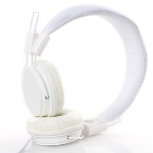 Kids Wired Ear Headphones Stylish Headband Earphones for iPad Tablet  white