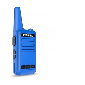 TIENGU Wireless Handheld Mini Ultra-thin Walkie Talkie FRS UHF Portable Radio Communicator Blue EU plug