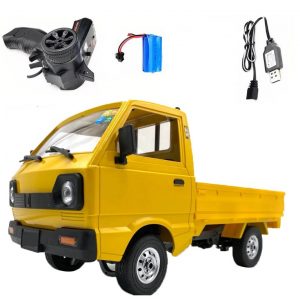 WPL D12 1/10 2.4G 2WD?Truck Crawler Off Road RC Car Vehicle Models Toy Yellow 2 battery