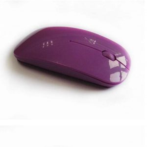 Ergonomic Curved Wireless 2.4 GHz Optical Slim Mouse Purple