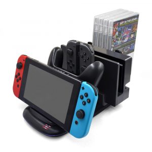 Gamepad Controller Charger Holder Station Handle Grips Charging Stand For Nintendo Switch black