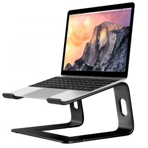 Aluminum Alloy Notebook Bracket Raise Computer Desktop Metal Base Heat Dissipation Anti-Skid Stand black