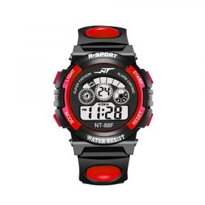SIMU Kids Boy Girls Electronic Watch Students Multi-function Sports Casual Wristwatch red