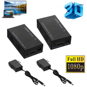 3D 1080P HDMI Network Extender Over Single Cable CAT5E/6 Ethernet RJ45 FHD 60M EU plug