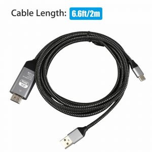 Type-C to HDMI HDTV Cable Adapter with USB 4K30HZ High Definition gray