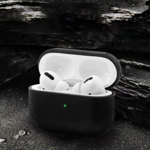 Wireless Bluetooth Earphone Cases For Apple AirPods Charging Headphones For Airpods Synthetic Leather Protective Cover black