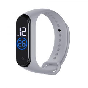 LED Electronic Sports Luminous Sensor Watches Men and Women Waterproof Digital Wristwatch Clock gray