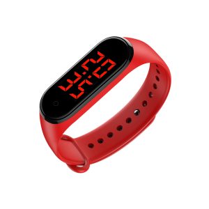 Smart Band LED Display Body Temperature Measurement Touch Screen Smart Bracelet red_Boxed