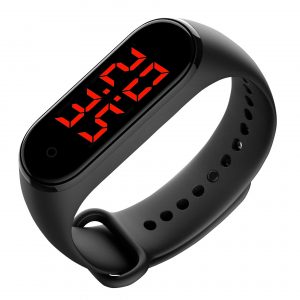Smart Band LED Display Body Temperature Measurement Touch Screen Smart Bracelet black_Boxed