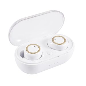 Wireless Headphones TWS Mini True Bluetooth 5.0 Stereo Earphones In-Ear Headset White gold