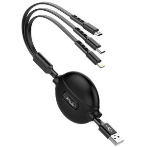 3 in1 USB Cable for iPhone Retractable Cable Support for Fast Charging Type C Cable