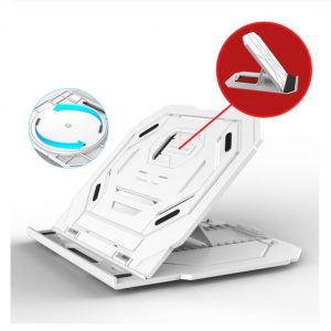 Multi-Angle Adjustment PC Bracket/Holder Rotating Laptop Stand Flexible with Turntable Attach Phone Bracket White (with turntable)