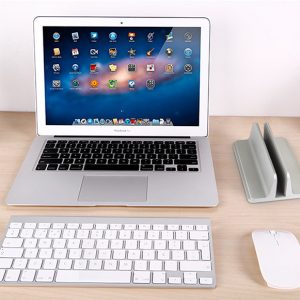 Aluminum Alloy Bracket Bookshelf Vertical Storage Stand for Laptop Notebook Holder Support  Silver