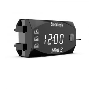12V 3 in 1 Digital LED Display Meters Voltmeter Clock Thermometer Indicator Gauge Panel Meter for Car Motorcycle white