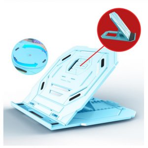 Multi-Angle Adjustment PC Bracket/Holder Rotating Laptop Stand Flexible with Turntable Attach Phone Bracket Blue (with turntable)