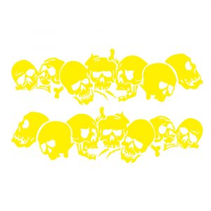 Skulls Bones Pattern Car Truck Vinyl Side Body Graphics Stickers Scratch Decal yellow
