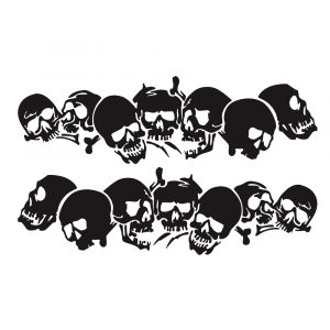 Skulls Bones Pattern Car Truck Vinyl Side Body Graphics Stickers Scratch Decal black