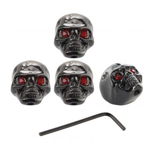 4 pcs Skull Head Knob Volume Tone Control Knob for Guitar  black