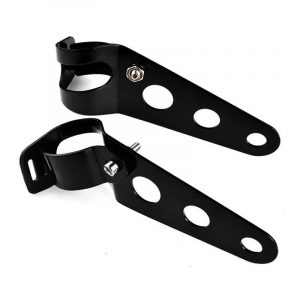 Universal Motorcycle Motorbike Streetfighter Headlight Headlamp Brackets Black